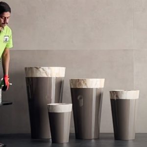 Chậu Composite Giả Đá Cẩm Thạch Molli FRP Bền Đẹp Nhẹ - góc 1