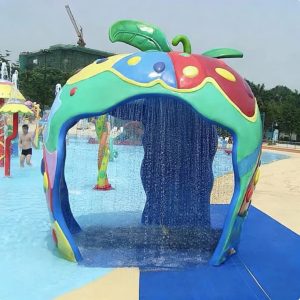 Nhà phun nước hình quả táo màu sắc cho trẻ em Sợi thủy tinh (FRP)