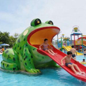 Phao trượt nước hình ếch cho trẻ em bằng sợi thủy tinh FRP - hình 1