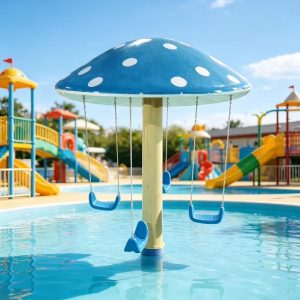 Thiết bị chơi nước hình nấm xoay trẻ em Sợi thủy tinh FRP - hình 1